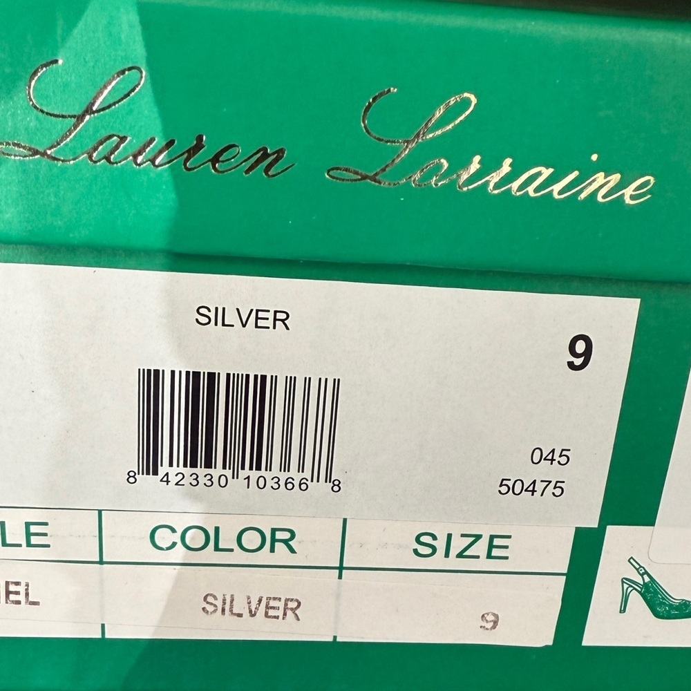 Lauren Lorraine Rachel Silver Heel Size 9 - Picture 7 of 7